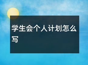 學(xué)生會(huì)個(gè)人計(jì)劃怎么寫