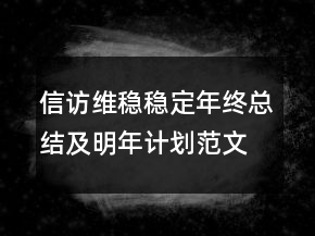 信訪維穩(wěn)穩(wěn)定年終總結(jié)及明年計劃范文
