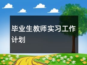 畢業(yè)生教師實(shí)習(xí)工作計(jì)劃