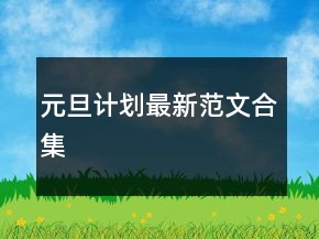 元旦計劃最新范文合集
