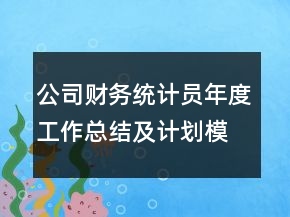 公司財(cái)務(wù)統(tǒng)計(jì)員年度工作總結(jié)及計(jì)劃模板