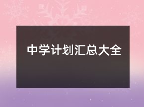 中學計劃匯總大全