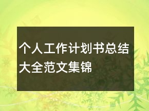個(gè)人工作計(jì)劃書總結(jié)大全范文集錦