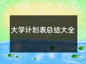 大學(xué)計(jì)劃表總結(jié)大全