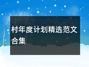 村年度計(jì)劃精選范文合集