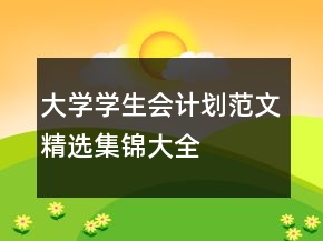 大學(xué)學(xué)生會(huì)計(jì)劃范文精選集錦大全