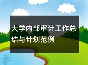 大學內部審計工作總結與計劃范例