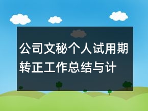 公司文秘個人試用期轉(zhuǎn)正工作總結(jié)與計劃精選
