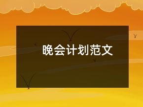 晚會計劃范文