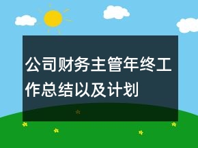 公司財(cái)務(wù)主管年終工作總結(jié)以及計(jì)劃