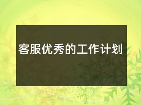 客服優(yōu)秀的工作計劃