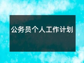 公務(wù)員個(gè)人工作計(jì)劃