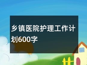 鄉(xiāng)鎮(zhèn)醫(yī)院護(hù)理工作計(jì)劃600字