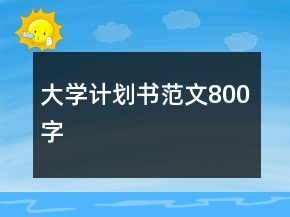 大學(xué)計(jì)劃書范文800字