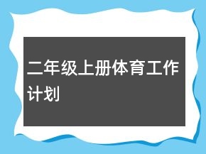二年級(jí)上冊(cè)體育工作計(jì)劃