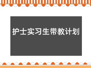 護士實習生帶教計劃