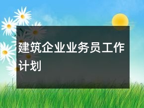 建筑企業(yè)業(yè)務(wù)員工作計劃
