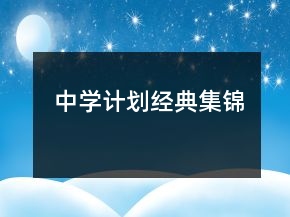 中學計劃經(jīng)典集錦