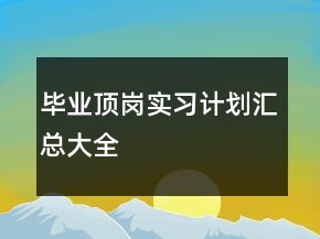 畢業(yè)頂崗實(shí)習(xí)計劃匯總大全