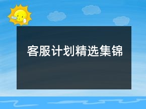 客服計(jì)劃精選集錦