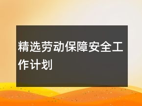 精選勞動保障安全工作計劃