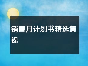 銷售月計(jì)劃書精選集錦