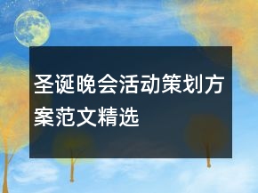 圣誕晚會活動策劃方案范文精選