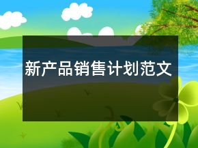 新產(chǎn)品銷售計(jì)劃范文