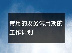 常用的財務試用期的工作計劃