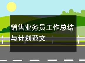 銷售業(yè)務(wù)員工作總結(jié)與計劃范文