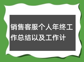 銷(xiāo)售客服個(gè)人年終工作總結(jié)以及工作計(jì)劃范文