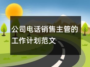 公司電話銷售主管的工作計劃范文