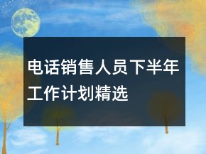 電話銷售人員下半年工作計劃精選