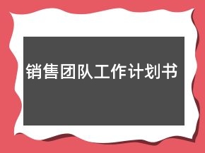 銷(xiāo)售團(tuán)隊(duì)工作計(jì)劃書(shū)