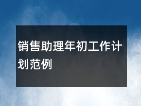 銷售助理年初工作計劃范例