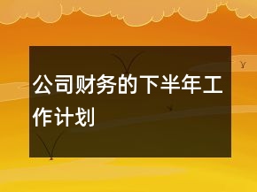 公司財務的下半年工作計劃