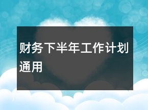 財(cái)務(wù)下半年工作計(jì)劃通用