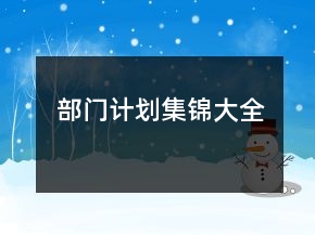 部門計(jì)劃集錦大全