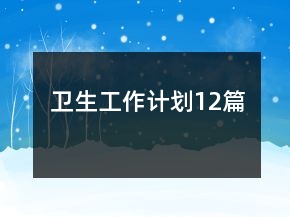 衛(wèi)生工作計劃12篇