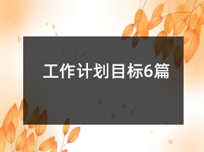 工作計(jì)劃目標(biāo)6篇