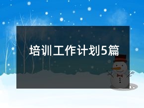 培訓(xùn)工作計劃5篇