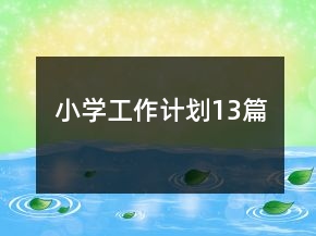 小學工作計劃13篇