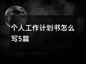 個(gè)人工作計(jì)劃書(shū)怎么寫(xiě)5篇