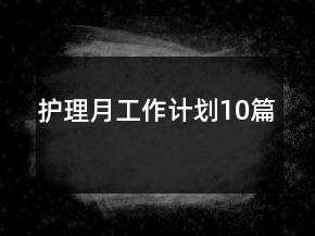 護(hù)理月工作計(jì)劃10篇