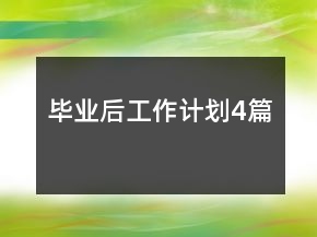 畢業(yè)后工作計(jì)劃4篇