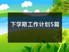 下學(xué)期工作計劃5篇