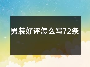 男裝好評怎么寫72條