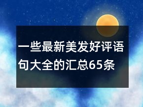 一些最新美發(fā)好評(píng)語句大全的匯總65條