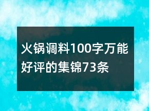 火鍋調料100字萬能好評的集錦73條