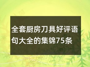 全套廚房刀具好評(píng)語句大全的集錦75條